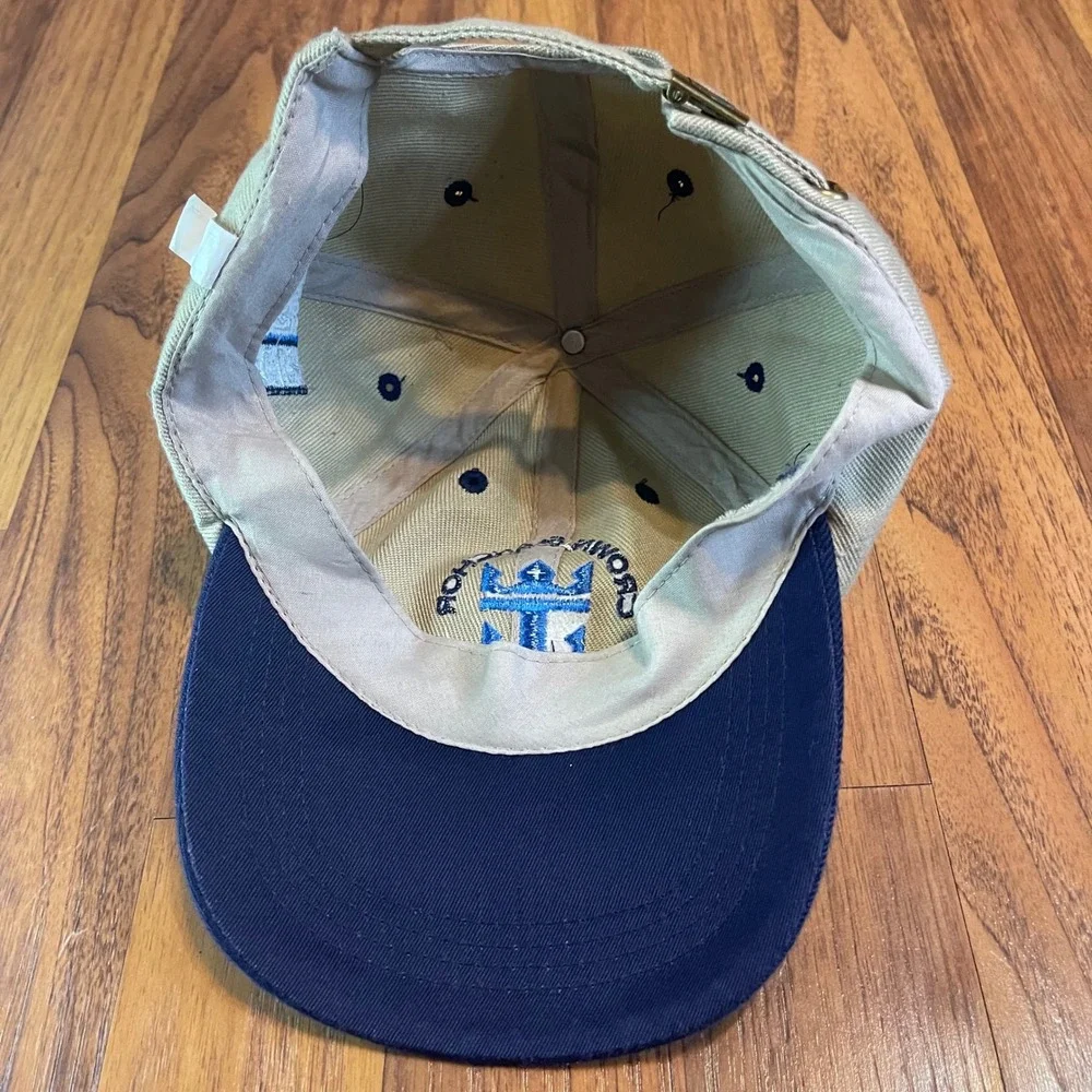 Royal Caribbean Crown & Anchor Society Hat Mens OSFA Khaki Navy Blue Cruise Cap